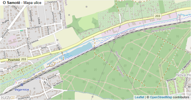 O Samotě - mapa ulice