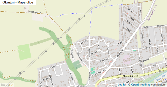 Okružní - mapa ulice