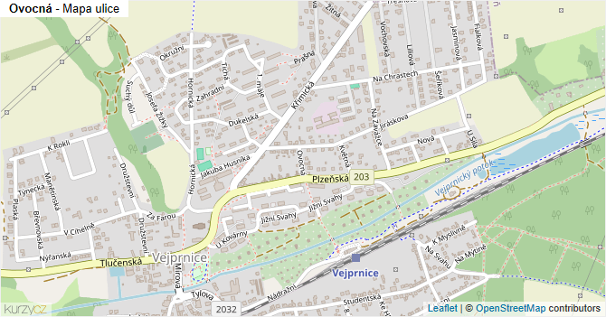 Ovocná - mapa ulice