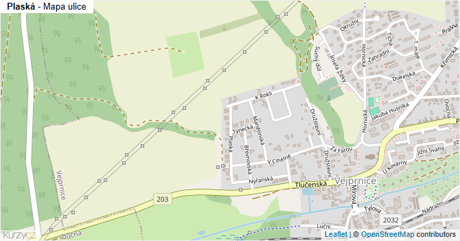 Plaská - mapa ulice