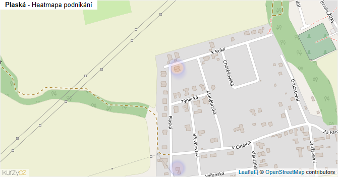Plaská - mapa podnikání