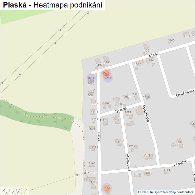 Mapa Plaská - Firmy v ulici.