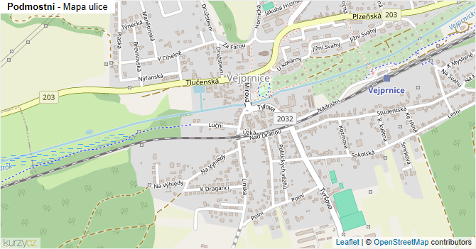 Podmostní - mapa ulice