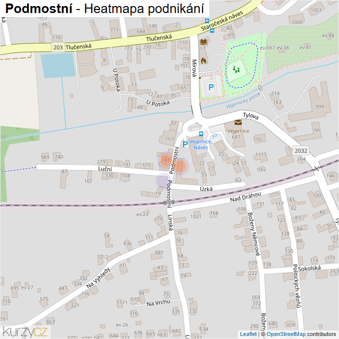 Mapa Podmostní - Firmy v ulici.