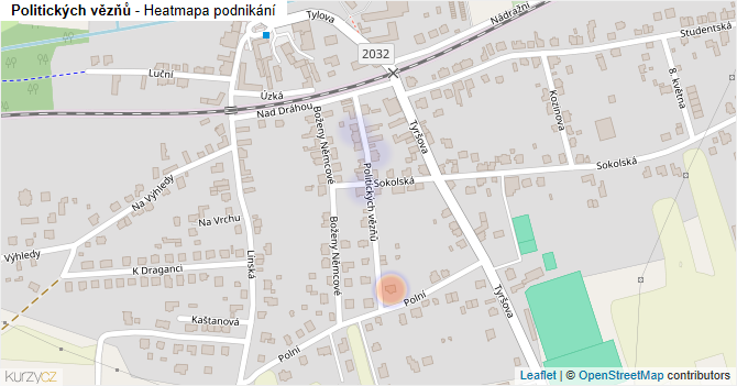 Politických vězňů - mapa podnikání