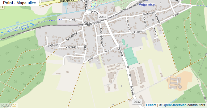 Polní - mapa ulice