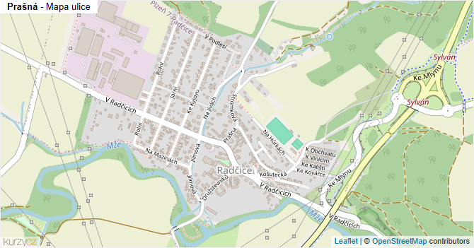 Prašná - mapa ulice