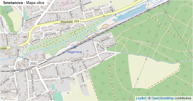 Smetanova - mapa ulice