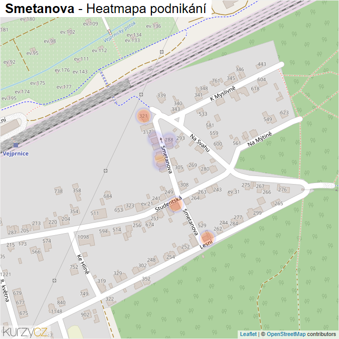 Mapa Smetanova - Firmy v ulici.