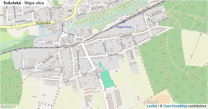 Sokolská - mapa ulice