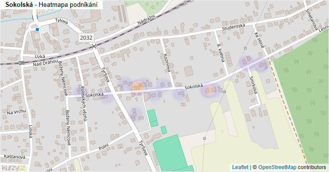 Sokolská - mapa podnikání