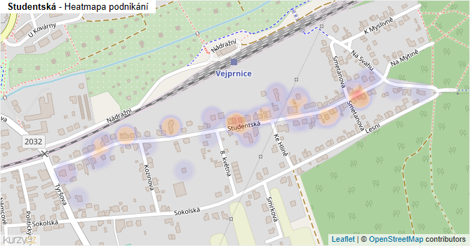 Studentská - mapa podnikání