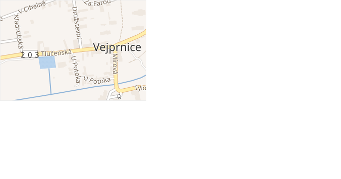 Tlučenská v obci Vejprnice - mapa ulice