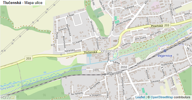 Tlučenská - mapa ulice