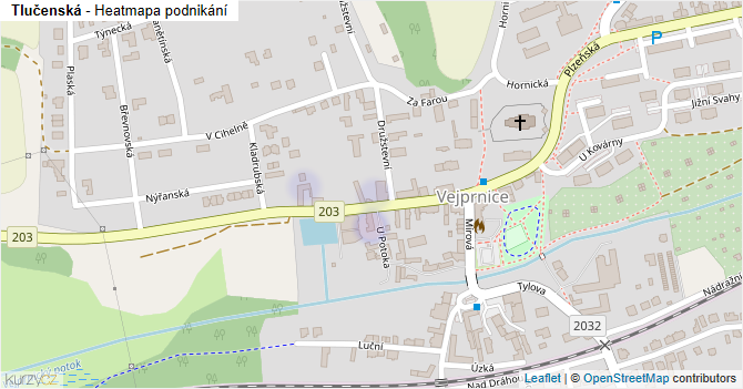 Tlučenská - mapa podnikání