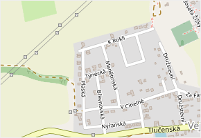 Týnecká v obci Vejprnice - mapa ulice