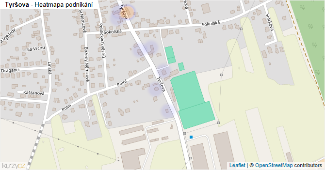 Tyršova - mapa podnikání