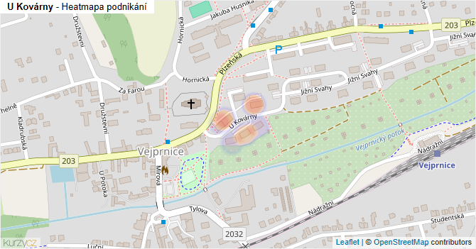 U Kovárny - mapa podnikání