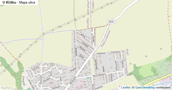 U Křížku - mapa ulice