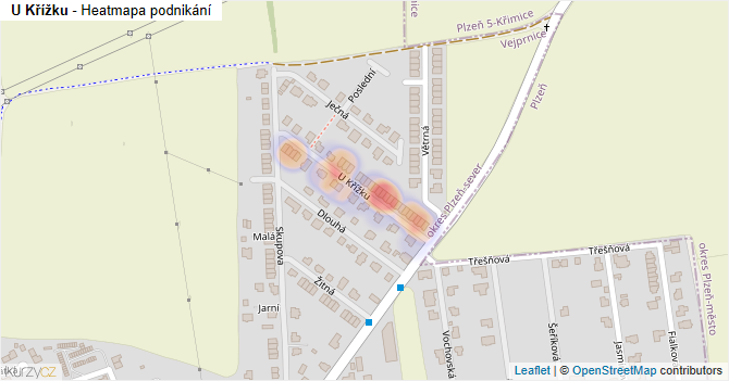 U Křížku - mapa podnikání