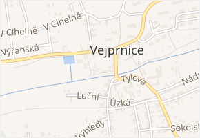 U Potoka v obci Vejprnice - mapa ulice