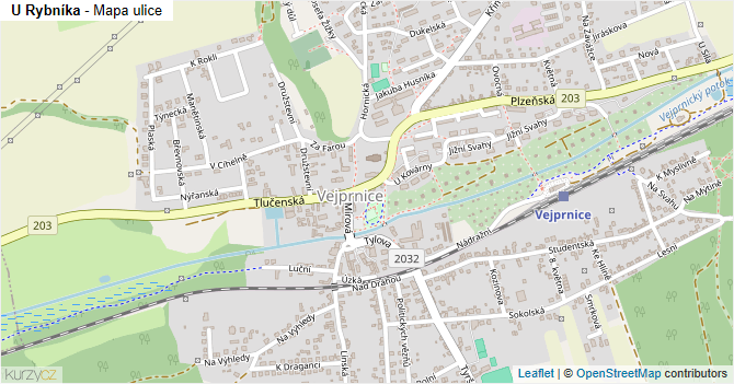 U Rybníka - mapa ulice