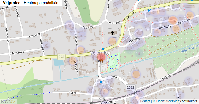 Vejprnice - mapa podnikání