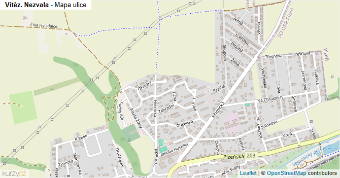 Vítěz. Nezvala - mapa ulice