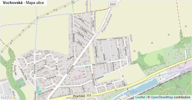 Vochovská - mapa ulice