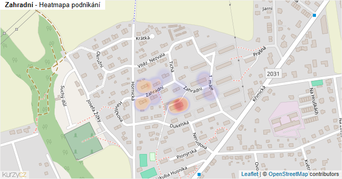 Zahradní - mapa podnikání