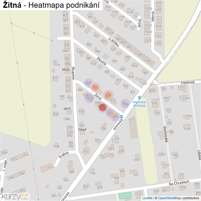 Mapa Žitná - Firmy v ulici.