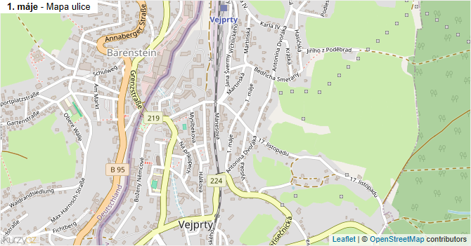1. máje - mapa ulice