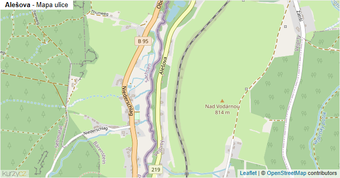Alešova - mapa ulice