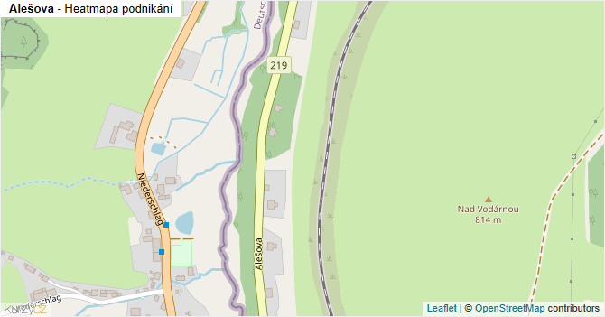 Alešova - mapa podnikání