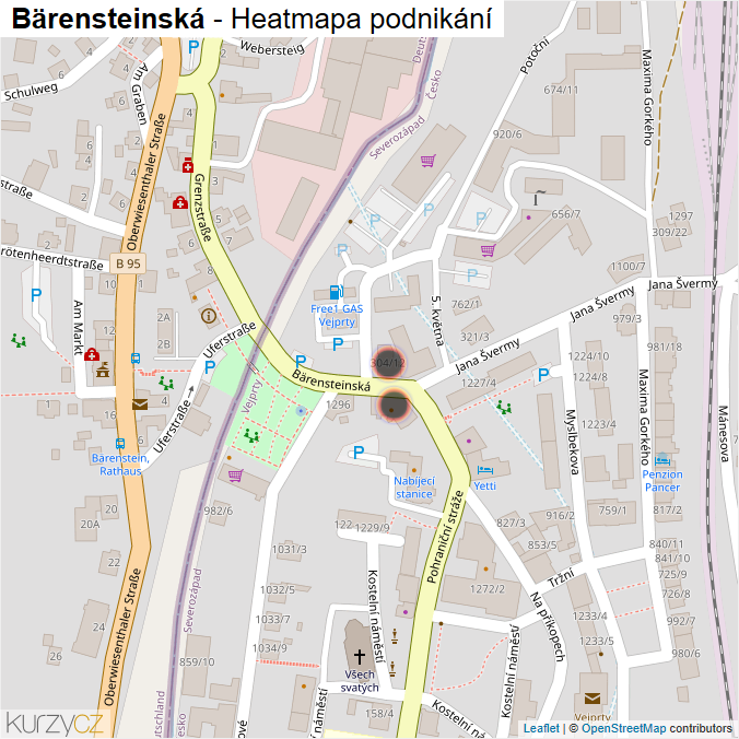 Mapa Bärensteinská - Firmy v ulici.