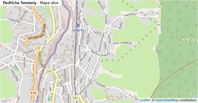Bedřicha Smetany - mapa ulice