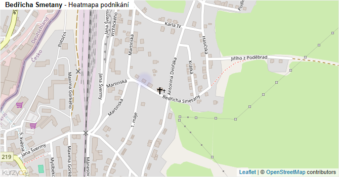 Bedřicha Smetany - mapa podnikání