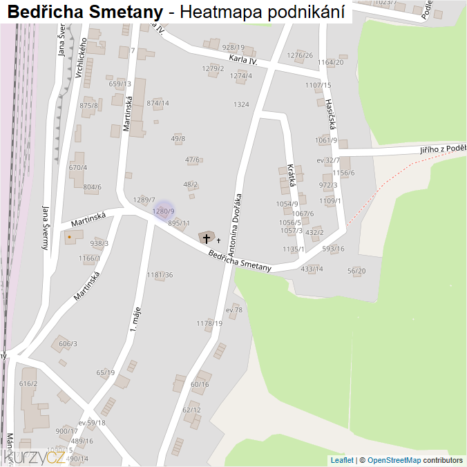 Mapa Bedřicha Smetany - Firmy v ulici.