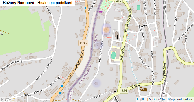 Boženy Němcové - mapa podnikání