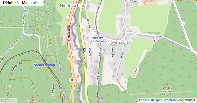 Dělnická - mapa ulice