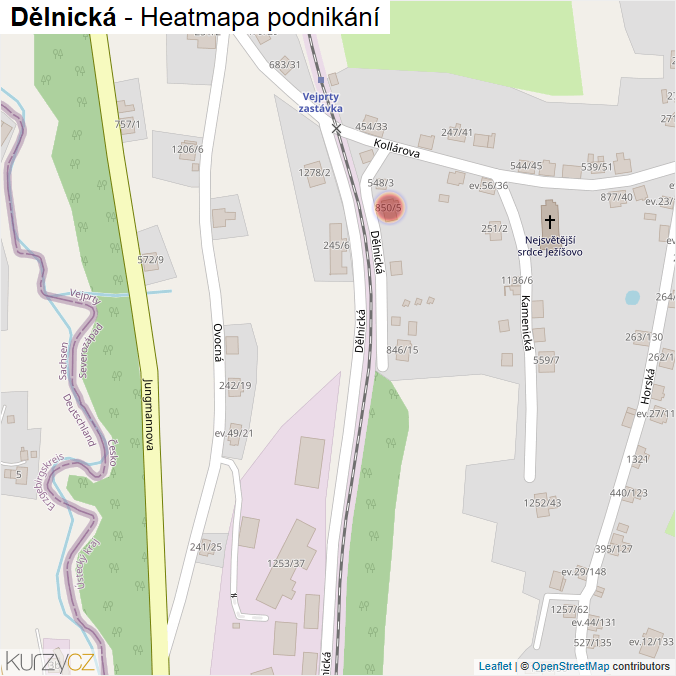 Mapa Dělnická - Firmy v ulici.