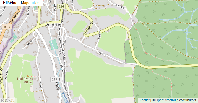 Eliščina - mapa ulice