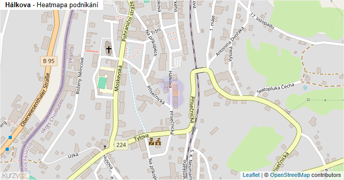 Hálkova - mapa podnikání