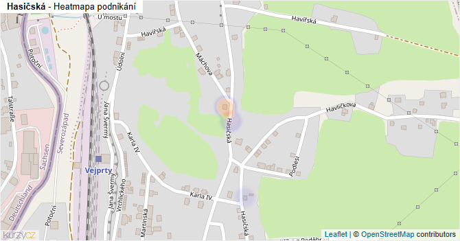 Hasičská - mapa podnikání