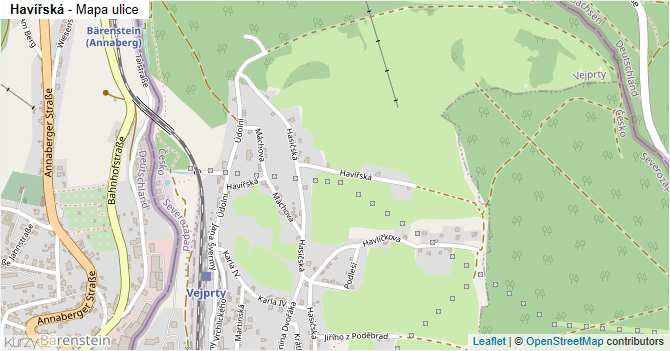 Havířská - mapa ulice
