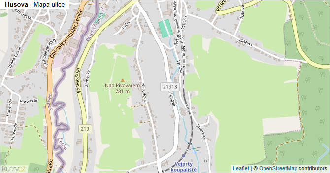 Husova - mapa ulice