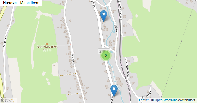 Husova - mapa firem