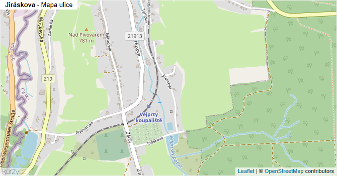 Jiráskova - mapa ulice
