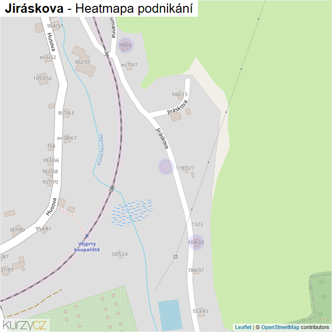 Mapa Jiráskova - Firmy v ulici.