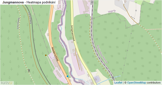 Jungmannova - mapa podnikání